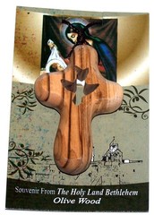 Holy Spirit the Comforter … Olive wood Comforting Cross engraved with Dove –