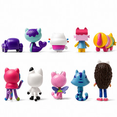 13pcs Gabby Dollhouse Anime Figure Toy Smiling Car Cat Hug Gaby Girl Dolls…