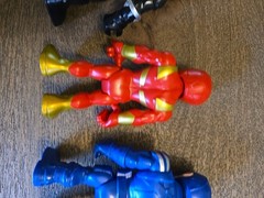 Hasbro Playskool Heroes Captain America, Black Panther, Red Gold Spiderman See