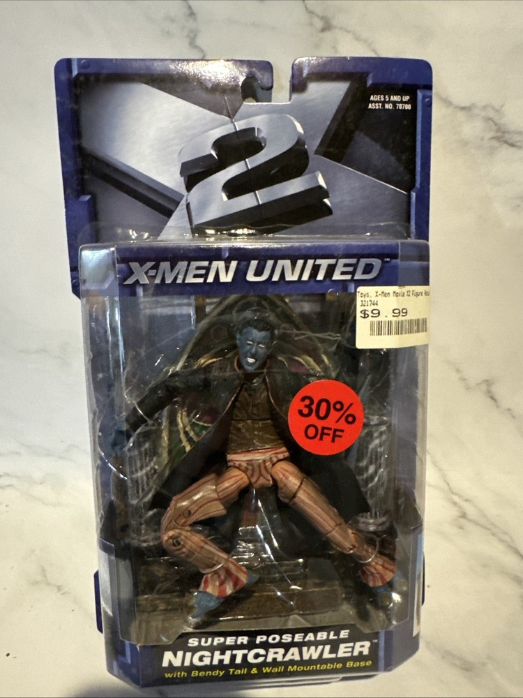 Marvel Rare 6″ X2 X-Men United NIGHTCRAWLER w/Bendy Tail & Mountable Base MOC