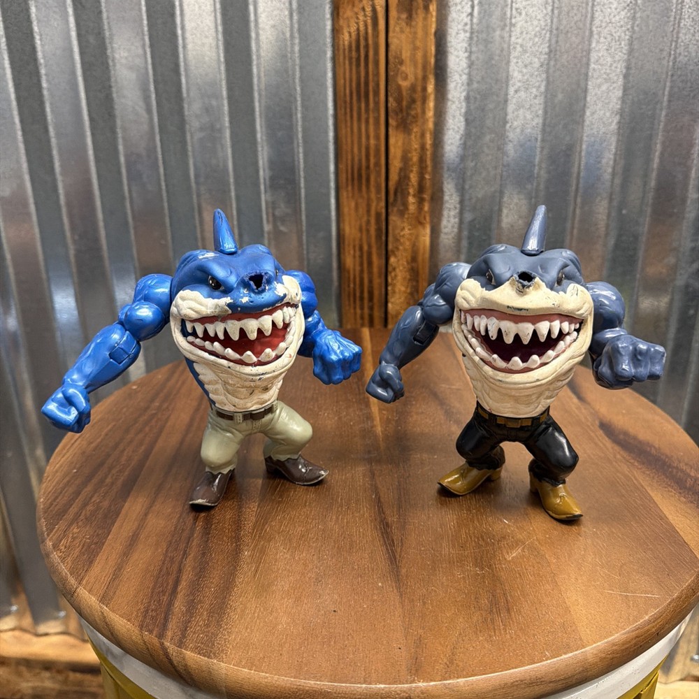 Lot Of 2 Vintage Shark Figures Lot Street Wise Designs Street Sharks Style