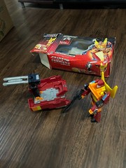 Vintage G1 Rodimus Prime Transformers w/ Box, Trailer & Blaster (1986)