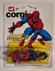 The Amazing Spider-Man Spider Bike Diecast Toy (1978 Corgi Junior) #57 MOC