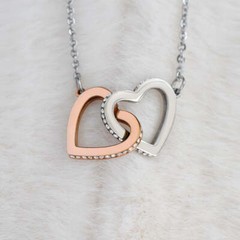 Gift for Wife from Husband, Interlocking Heart Necklace