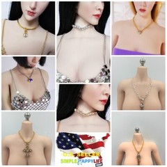 1/6 scale Necklace golden cross pearl silver diamond kumik phicen hot toys ❶USA❶