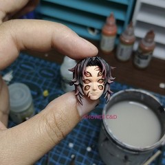 1/12 Demon Slayer Kokushibo Male Head Carving For 6″ Romankey VTOYS Figure Body