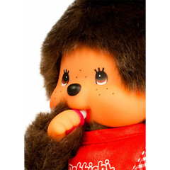 8″ Large Monchhichi Doll – Classic Boy, Red Bib – Authentic Monkey Plush, NWT