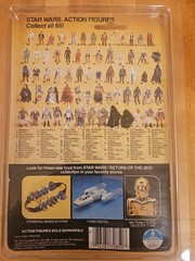 STAR WARS 4-LOM ROTJ 1983 KENNER 65 Back (Creased Card, Dented bubble)