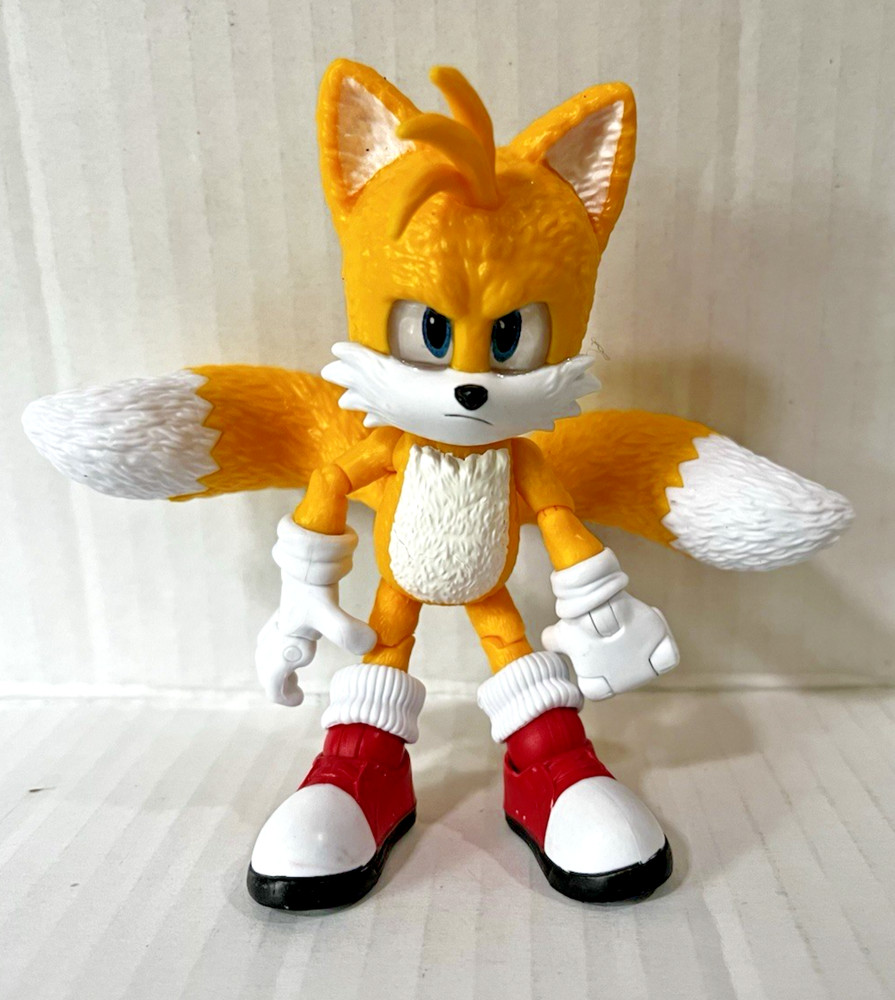JAKKS Sonic The Hedgehog–TAILS–Articulated Action Figure 4in–pre-owned