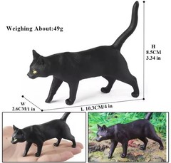 Black Cat Toy Action Figure Small Animal Figurine Doll Gift for Kids