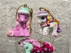 VTG My Little Pony Mini Holiday 5 Piece Ornament Set Kurt S. Adler 2004 Hasbro