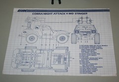GI JOE 1984 Cobra Stinger jeep with driver and blueprints