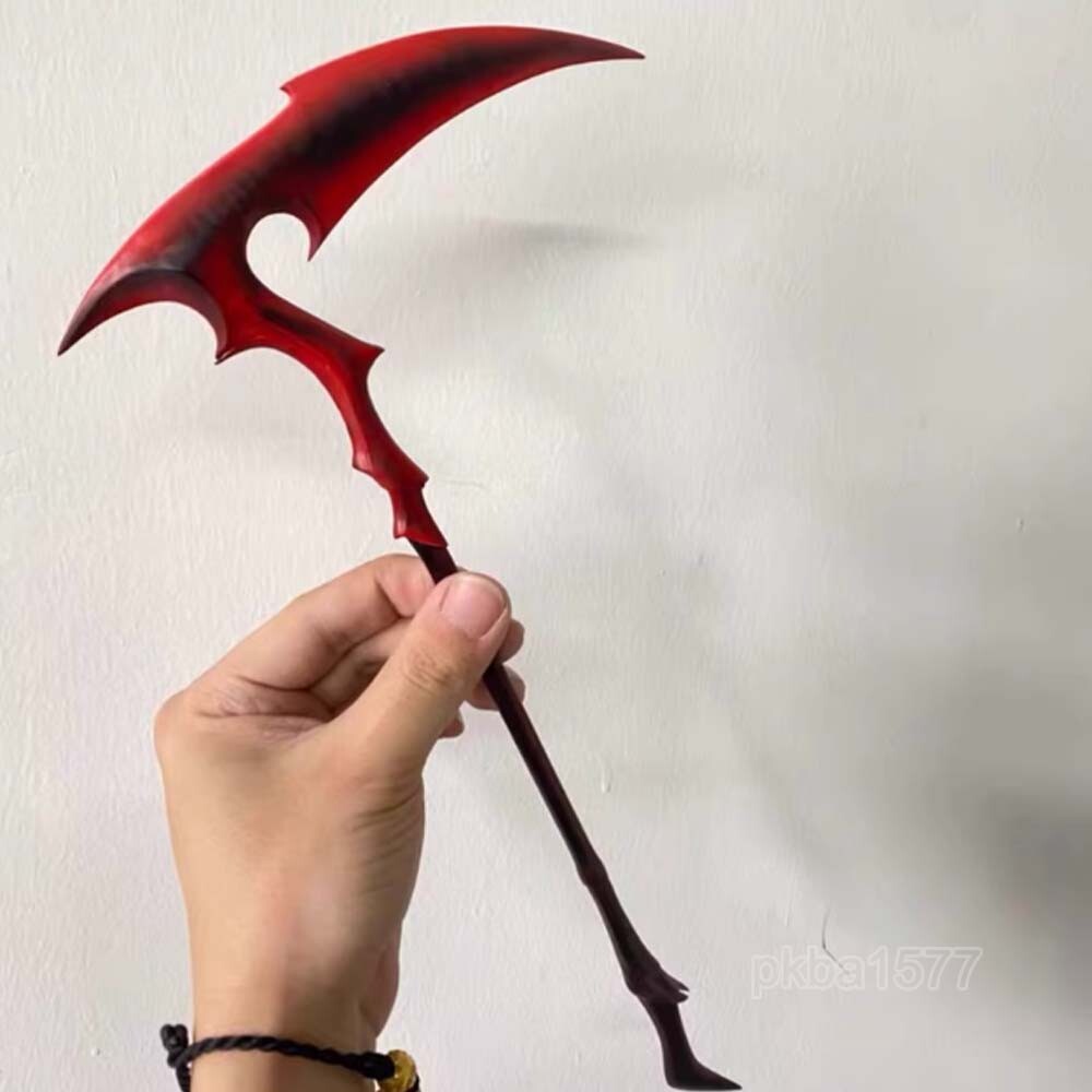 Cool Painted Red 1/12 Sickle Hook Sword Weapon Model Decor For 6″ Action Figure