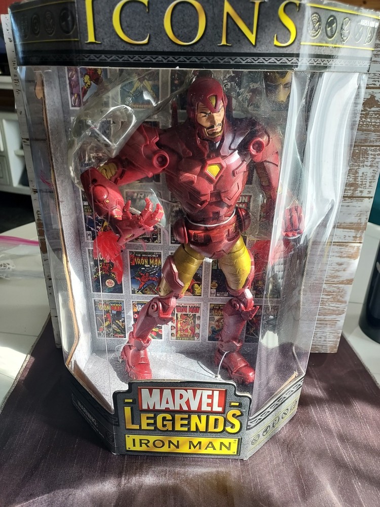 Marvel Legends Icons ~ 12″ IRON MAN RED/GOLD VARIANT (2006) NIB