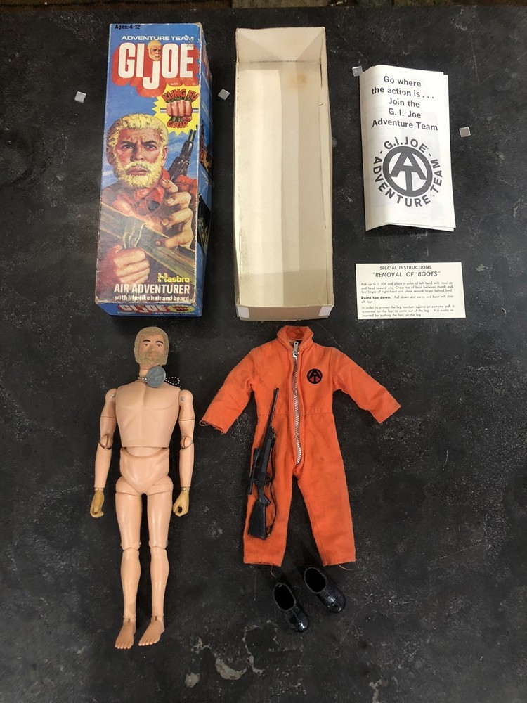 Hasbro 1974 GI Joe Air Adventurer Box 7282 Orange Jumpsuit All Original Blonde