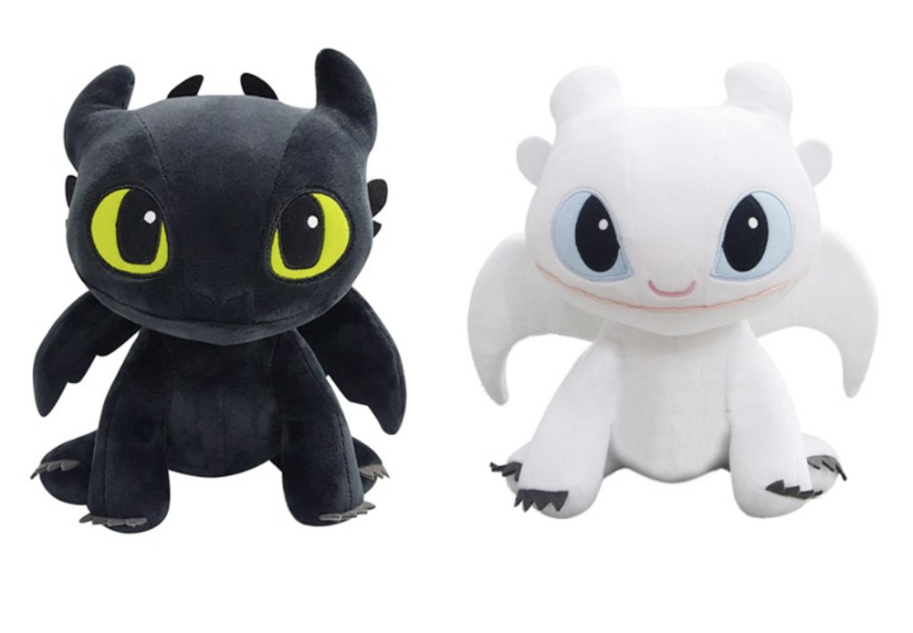 How To Train Your Dragon 3 Toothless Light Fury Plush Doll Sitting with Tag 9.8″