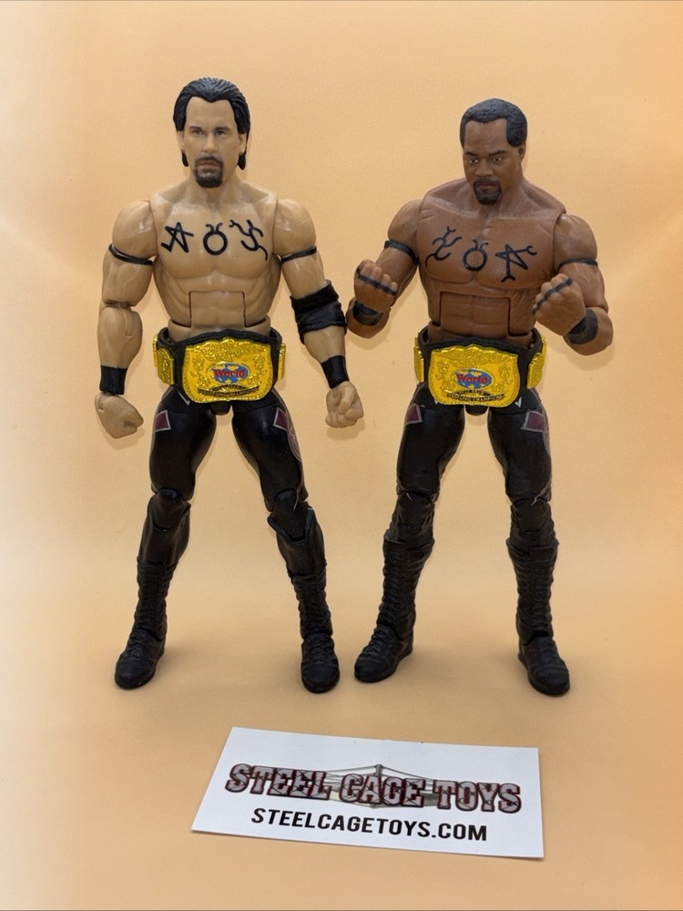 WWE MATTEL ELITE APA BRADSHAW FAAROOQ WRESTLING FIGURE RARE WWF NXT AEW TAG BELT