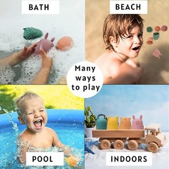 Mold Free Silicone Bath Bathtub Toys, Baby 6-12 Months, Toddlers 1-3, Non Toxic