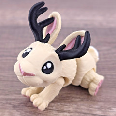 Jackalope Desk Pet 3D Printed Articulated Collectible Mini– Choose Color