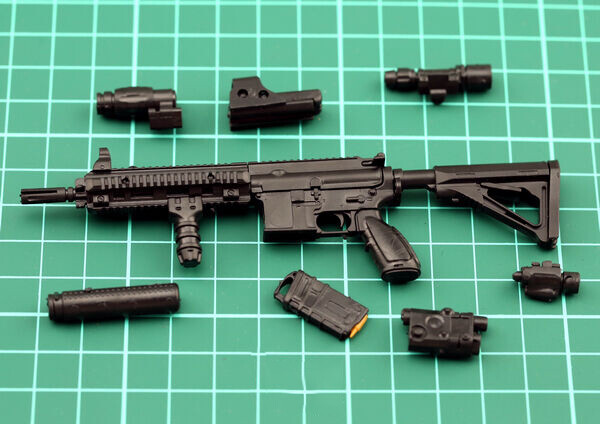 1:6 Scale Model Assembly Assault Rifle Gun 4D Black HK416 Fit For 12″ Figure *.*