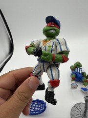 Playmates 1991 TMNT Sewer Sports Lot Leo Mikey Ralph Football Baseball