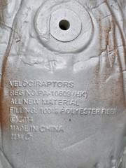 2014 Velociraptor 2204 G /polyester Material Indestructible, Flexible Lifelike.