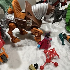 MOTU He Man Huge Lot Gray Skull Castle Weapons 18 Figures Mantisaur Stridor