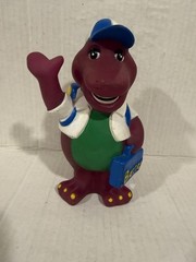 Barney Purple Dinosaur Coin Piggy Bank Back to School Lyons Group 1992 Vintage