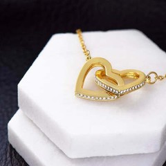 Gift for Wife from Husband, Interlocking Heart Necklace