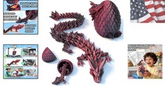 12″ 3D Printed Dragon Egg, Mystery Articulated Crystal Dragon Egg Fidget Toys…