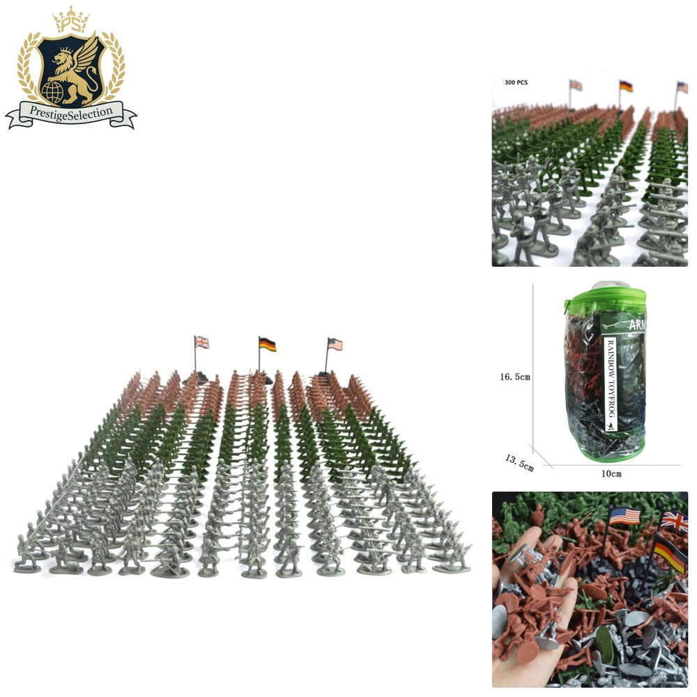 Classic Military Toy Soldiers Set – 300 Durable Figures with Flags for All Ages