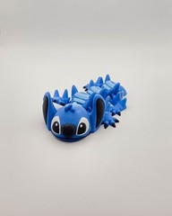 Articulated Blue Alien Dragon Figure 3D Printed Fidget Toy Desk Decor