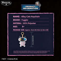 Fuggler Monster WRINKLE MCSTINKLES Secret Rare Plush Keychain Alley Cats 3.9in