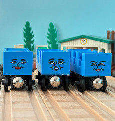Thomas Wooden Railway Open Coach ADA, JANE & MABEL Train Custom Made READ