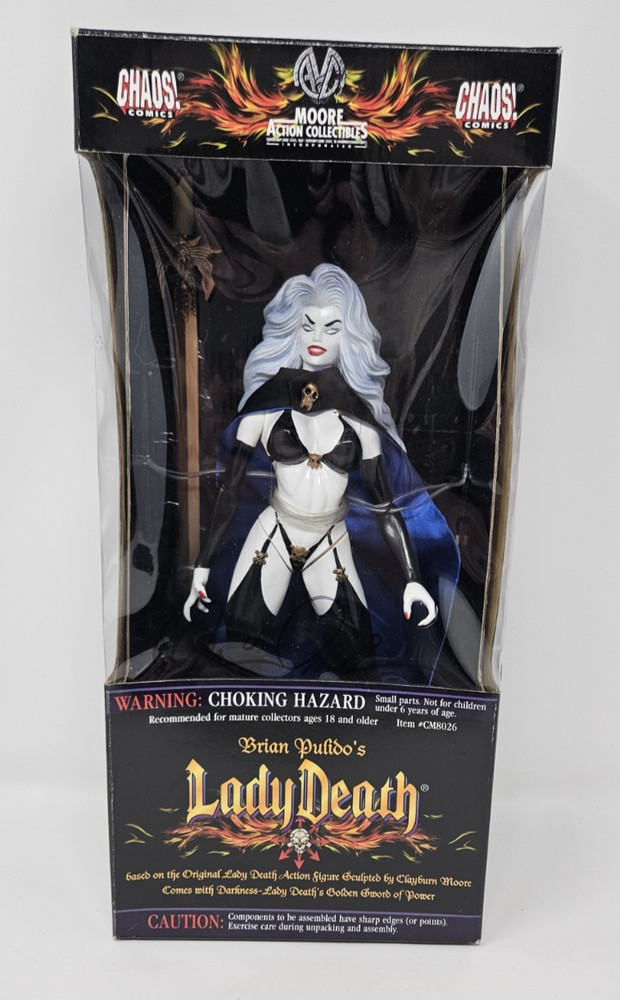 Lady Death 12″ Action Figure in Box Moore Action Collectibles 1998 Chaos! Comics