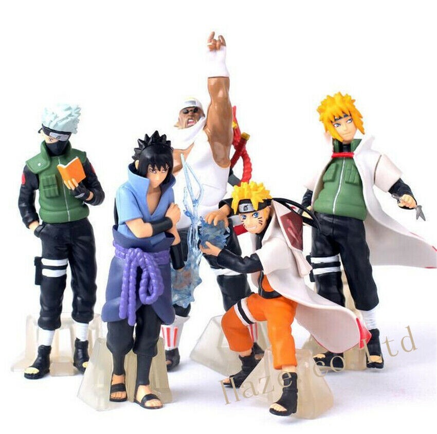 5pcs set Anime Naruto Uzumaki Kakashi Sasuke PVC Action 5 Inch Figures