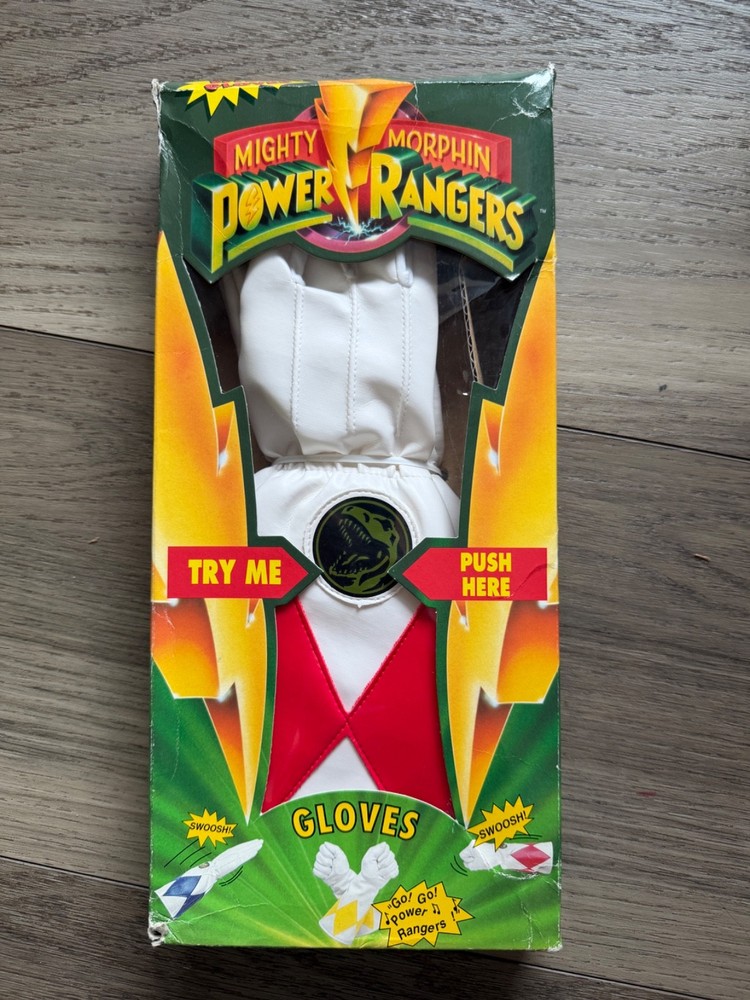 Mighty Morphin Power Rangers Red Ranger Sound Effect Gloves In Original Box