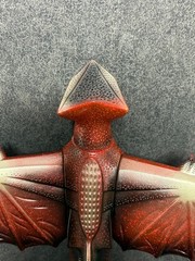 Marusan Gyaos Red Glitter Sofubi 10″ Soft Vinyl Figure Gamera w/ Header & Bag