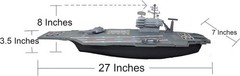 Huge 27 Inch Aircraft Carrier Toy Set: 9 Jets, Army Figures, Storage