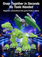 Magnetic Dinosaur Transforming Robot Toys for Boys, 4-in-1 Action Figure for …