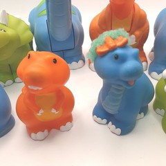 VTG Lot Of 10 Fisher Price Little People Dinosaur Figures Brachiosaurus T-Rex