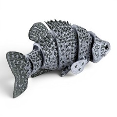 3D Printed Articulated Crappie (Silver with Green Markings)