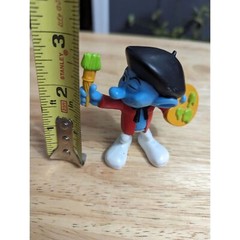 Smurfs x McDonald’s Painter Smurf 3 inch pvc plastic toy paint brush / palette