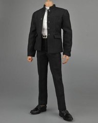 1/6 black Chinese tunic suit Kung Fu Ip Man school Uniform set for hot toys❶USA❶