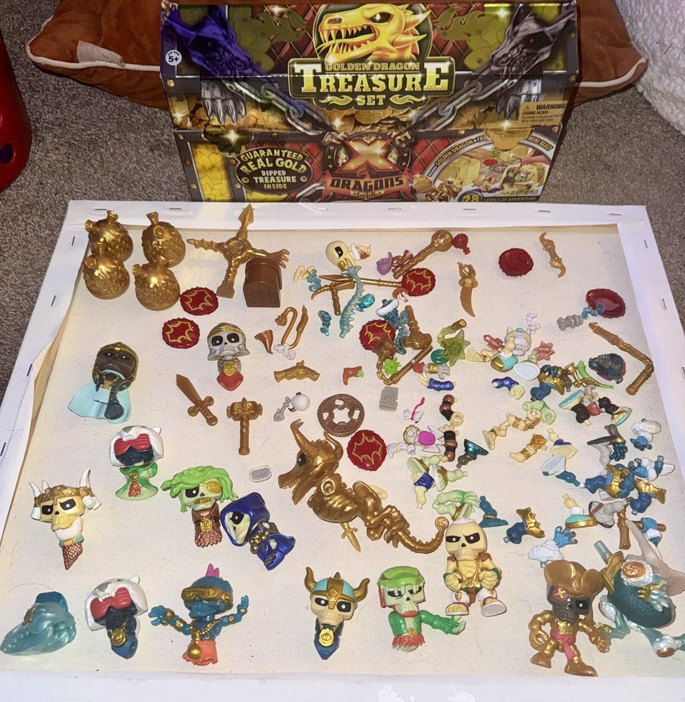 Treasure X Moose Toys Large Lot – Figures Dragons Weapons Accessories Parts