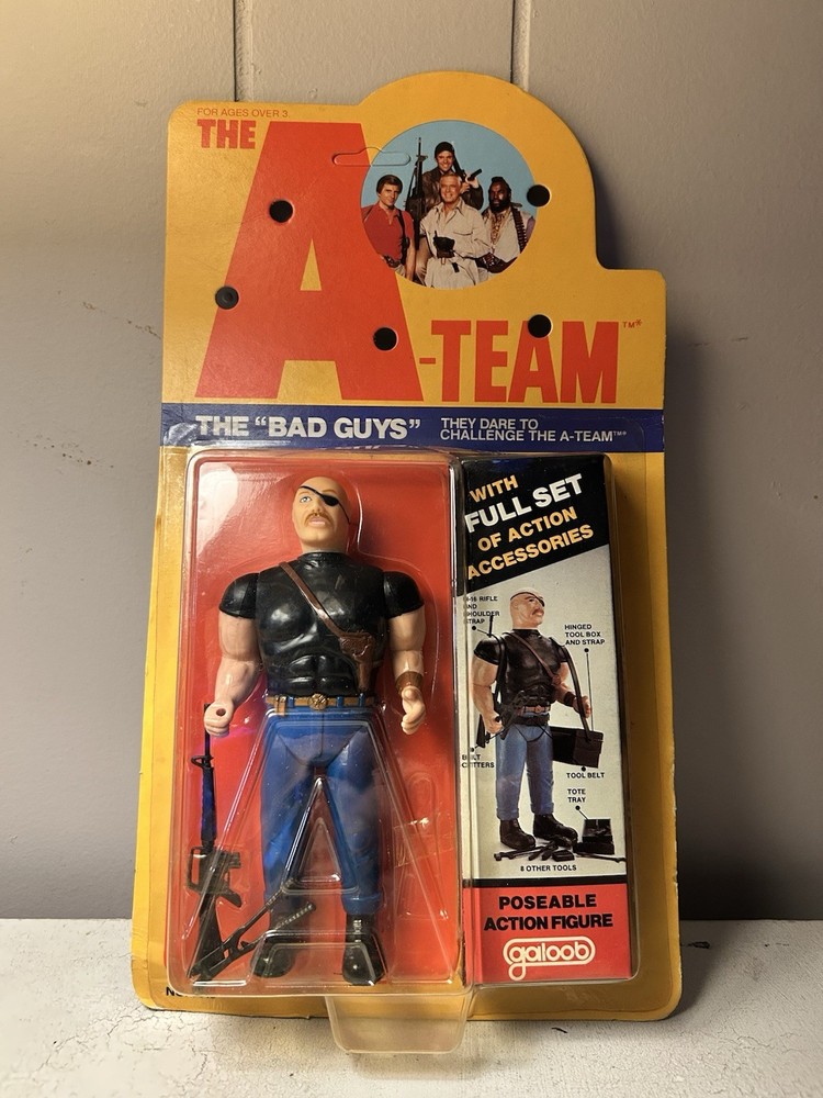 Vintage Galoob A-Team Python Bad Guys Action Figure New On Card, Unpunched 1983