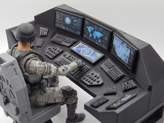 Custom 1:12 Scale Computer Operator Control Station Diorama Prop Set 6″ GI JOE