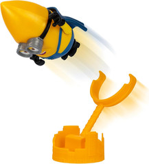 Launch and Crash Action Figure Toy with Launcher, Collectible Character