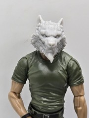 3d PRINT Wolf Warrior HEAD#1 1:18 3 3/4″ GI Joe 25th Anniversary B100