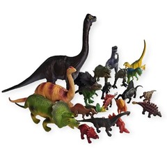 Dinosaur Toy Lot of 21 Mixed Age Size & Make Hard Plastic Prehistoric